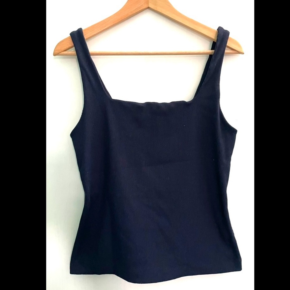 GAP Blue Fitted Stretch Tank Top Light Compression Blackout Technology